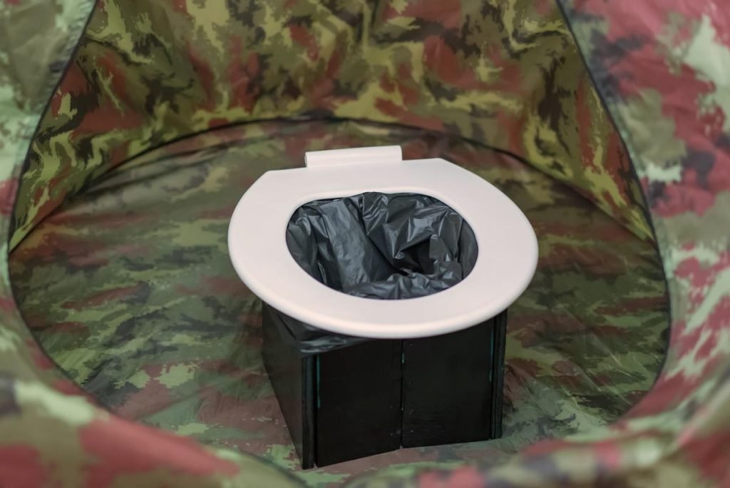 make shift, rough camping toilet